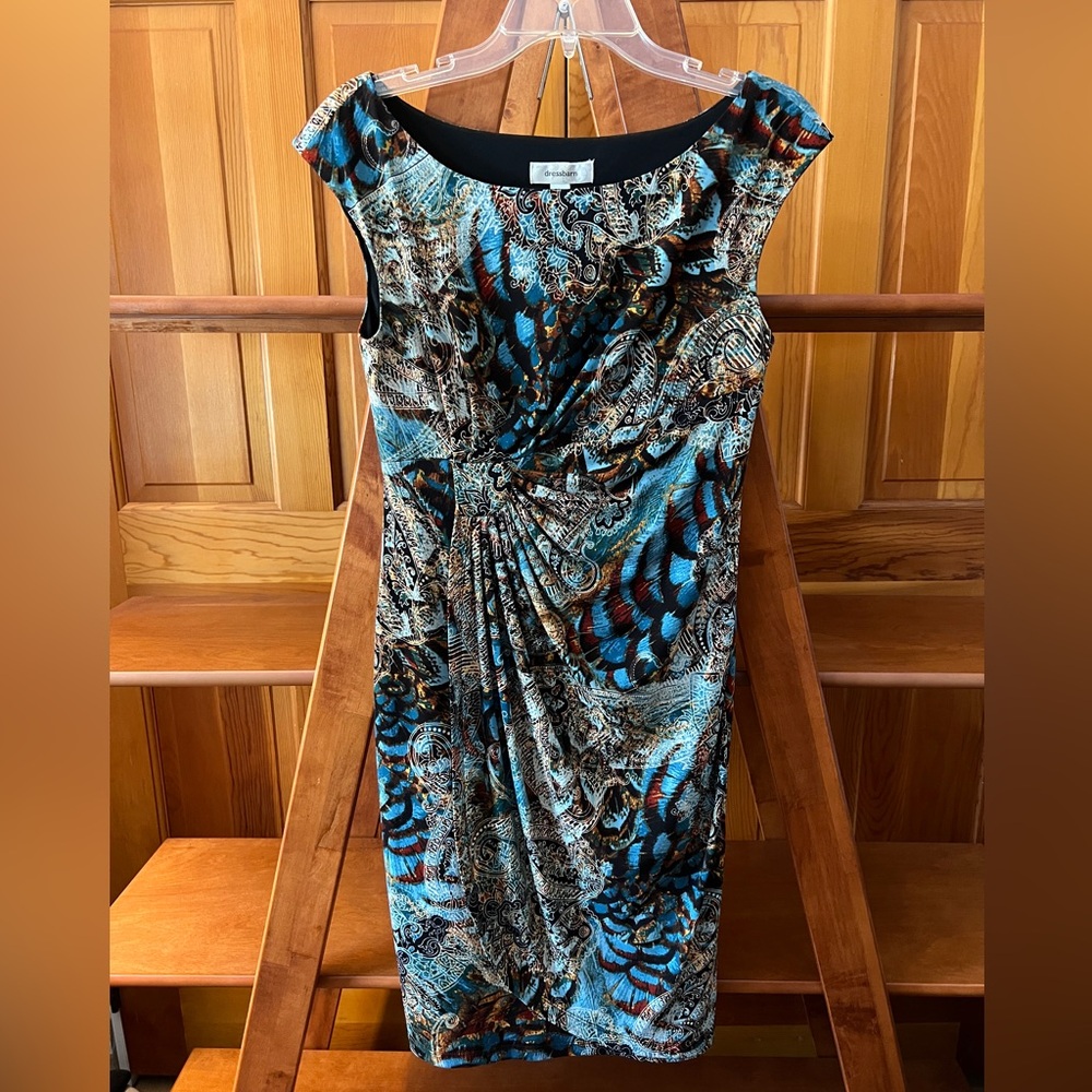 Dressbarn Ruched Paisley Sheath Dress – Size 6